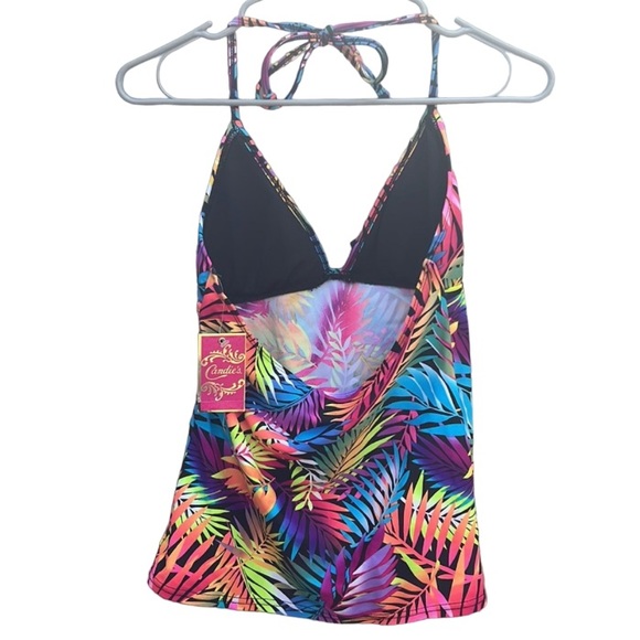 NWT Candie’s Tropical Halter Swim Tankini Size Medium Colorful - Picture 3 of 15